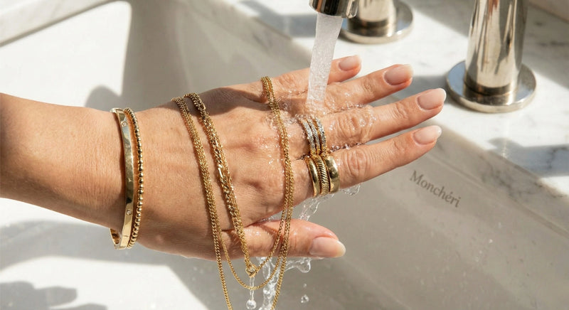 Waterproof Anti-Tarnish Gold Jewellery Being Tested Under Water - Durable & Long Lasting