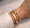 Nail & Screw Design Crystal Bangle Combo (Set of 2) - Anti-Tarnish Gold Plated