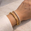 The "It Girl" Bracelet Stack: Anti-Tarnish Bamboo & Tennis Duo