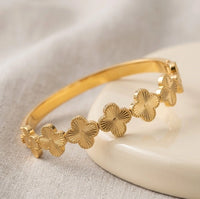 Clover Motif Anti-Tarnish Gold Plated Bracelet for Women