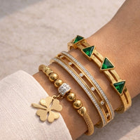 "It Girl" 3-Piece Anti-Tarnish Gold Plated Bracelet Stack