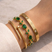 Trendy 3-Piece Anti-Tarnish Gold Plated Bracelet Combo
