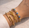 The "It Girl" 3-Piece Bracelet Stack - Anti-Tarnish Gold Plated | Moncheri Jewels