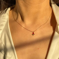 Dainty Red Rose Pendant Necklace - Anti Tarnish Gold Plated