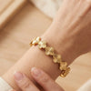Clover Motif Anti-Tarnish Gold Plated Bracelet for Women