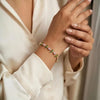 Tulip Pink Rose Vine Floral Bracelet - Anti-Tarnish Gold Plated