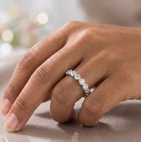 Bezel Set Crystal Eternity Band - High Quality Fashion Ring