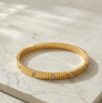 Crystal Studded Anti-Tarnish Gold-Plated Bracelet