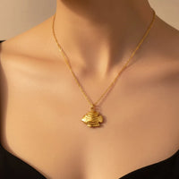 Fish Pendant Necklace – Gold Plated, Anti-Tarnish & Waterproof Chain for Women