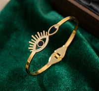 Evil Eye Gold Plated Anti Tarnish Bracelet - Waterproof Korean Jewelry