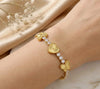Anti-Tarnish Heart & Clover CZ Tennis Bracelet | Premium Gold Plated