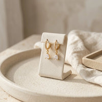 Teardrop Crystal Hoop Earrings - Anti Tarnish Gold Plated