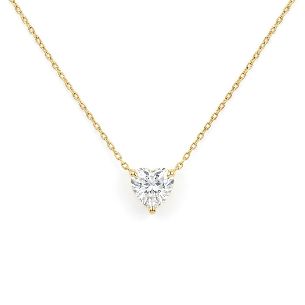 Heart Diamond Look Necklace - Anti-Tarnish Western Jewellery