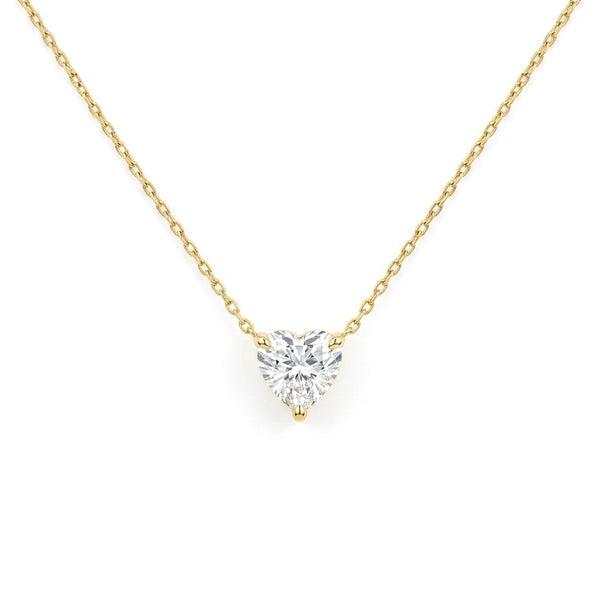 Heart Diamond Look Necklace - Anti-Tarnish Western Jewellery