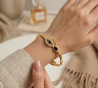 Evil Eye Gold Plated Anti Tarnish Bracelet - Waterproof Korean Jewelry