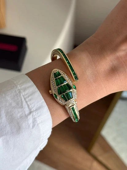 Emerald Serpentine Wrap Watch | 18K Gold Plated & Anti-Tarnish