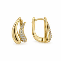Curved Sparkle Earrings | Anti Tarnish Gold Plated