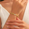 Daisy Chain Floral Bangle - Anti-Tarnish Gold Plated Bracelet