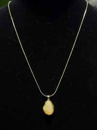Organic White Stone Pendant Necklace - Anti-Tarnish 18K Gold Plated Chain | Korean Minimalist Style