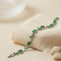 Emerald Green Vine Anti-Tarnish Gold Plated Bracelet