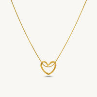 Golden Eternal Heart Anti-Tarnish Necklace – Korean Inspired Waterproof Jewelry