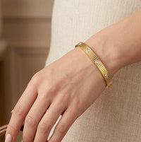 Crystal Studded Anti-Tarnish Gold-Plated Bracelet
