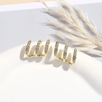 Crystal Triple Claw Stud Earrings | High Quality Fashion Jewelry