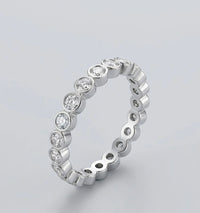 Bezel Set Crystal Eternity Band - High Quality Fashion Ring