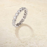 Bezel Set Crystal Eternity Band - High Quality Fashion Ring
