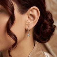 Teardrop Crystal Hoop Earrings - Anti Tarnish Gold Plated