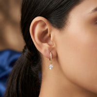 Teardrop Crystal Hoop Earrings - Anti Tarnish Gold Plated