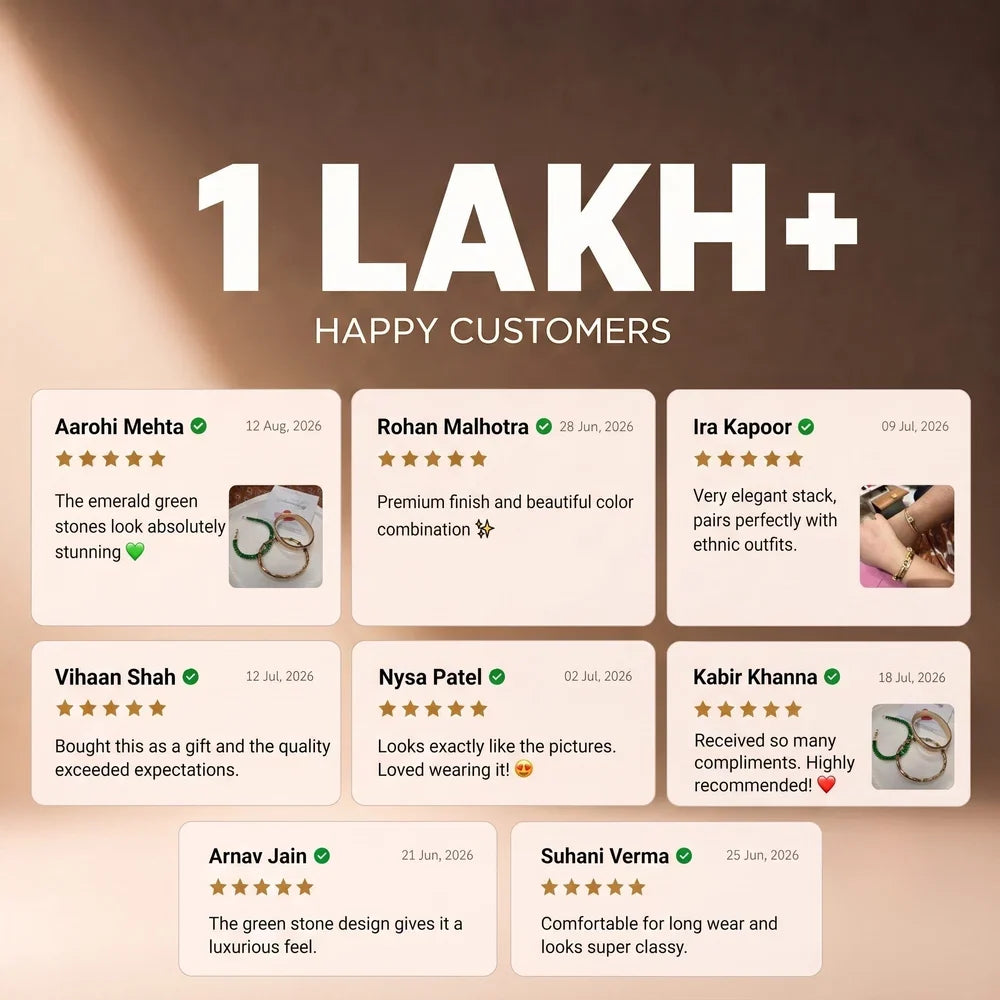 Elegant Floral Vine Red & Green Stone Gold-Plated Jewelry Set