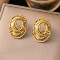 Modern Spiral Swirl Earrings | Anti-Tarnish Gold Plated Statement Jewelry