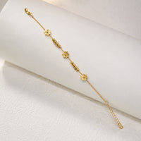 Anti Tarnish Floral Gold Plated Bracelet | Dainty Korean Minimalist Style