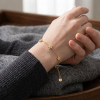 Crystal Floral Dainty Bracelet - Anti Tarnish Gold Plated | Korean Minimalist