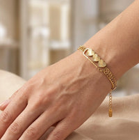 Radiant Triple Heart Gold Plated Bracelet - Anti Tarnish