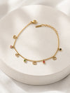 Multicolor Gemstone Charm Gold-Plated Bracelet | Anti-Tarnish