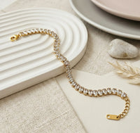 Isla Marquise Cut Tennis Bracelet | Anti Tarnish 18K Gold Plated
