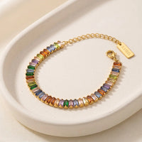 Multi-Color Baguette Anti-Tarnish Tennis Bracelet | Moncheri
