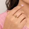 Pink Floral Adjustable Ring | Anti-Tarnish Gold Plated