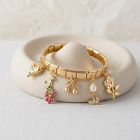Korean Floral Charm Bracelet | Anti-Tarnish Gold-Plated
