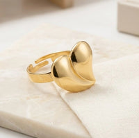 Chunky 3D Heart Statement Ring - Anti Tarnish