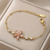 Pink Crystal Star Anti-Tarnish Bracelet | Dainty Daily Wear Jewelry
