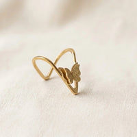 Minimalist Textured Butterfly Ring - Anti Tarnish Fashion Jewelry