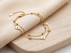 Double Layer Clover Charm Anti-Tarnish Gold Plated Bracelet