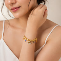 Evil Eye Charm Anti-Tarnish Gold Plated Bracelet