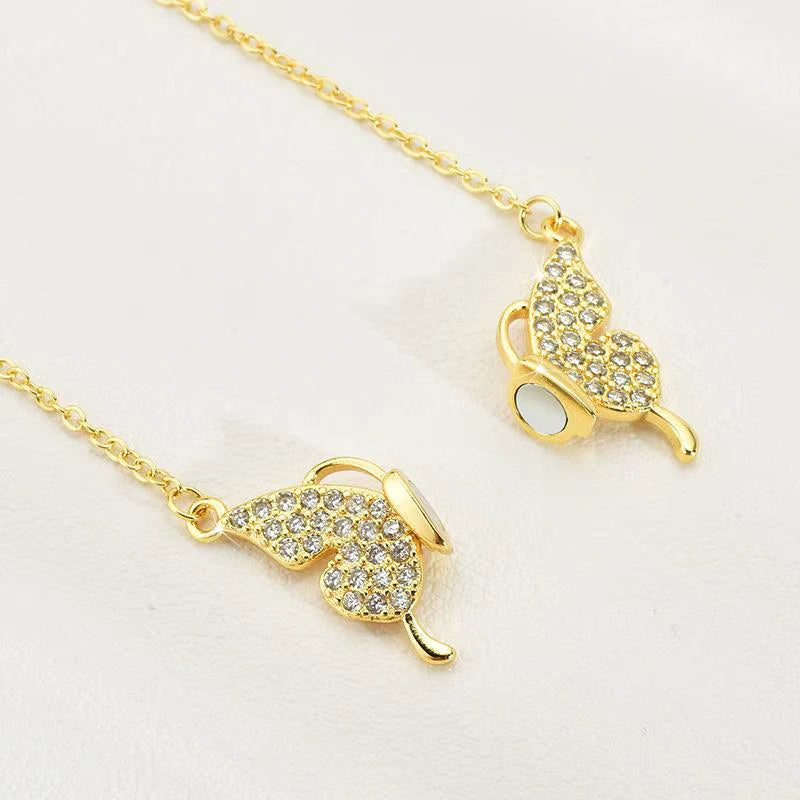 Sparkling Butterfly Necklace - Anti-Tarnish Gold Plated for Women