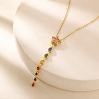 Colorful Star Drop Pendant | Anti-Tarnish Gold-Plated Necklace
