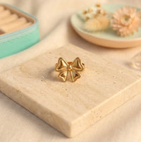 Anti Tarnish Gold Plated Bow Ring for Women - Minimalist Everyday Wear