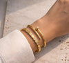 Honeycomb & Nail Trio Stack – Anti-Tarnish Golden Bracelet Set